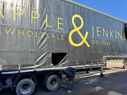 HGV trailer curtain side rip